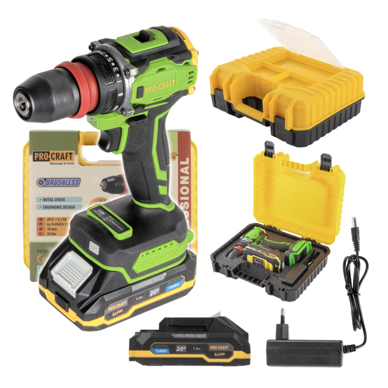 Procraft PA18Pro DFR 20V - akumulátorový šroubovák (s 2,0 Ah akumulátorem a nabíječkou)