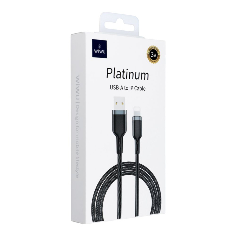 WiWU Kabel USB serie Platinum Wi-C019 USB A na Lightning 3A 1,2m - černý