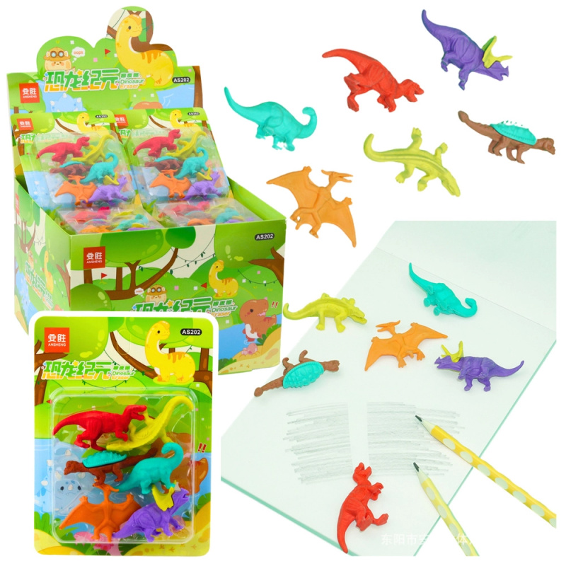 Sada gumiček na gumování Dinozaury 6ks
