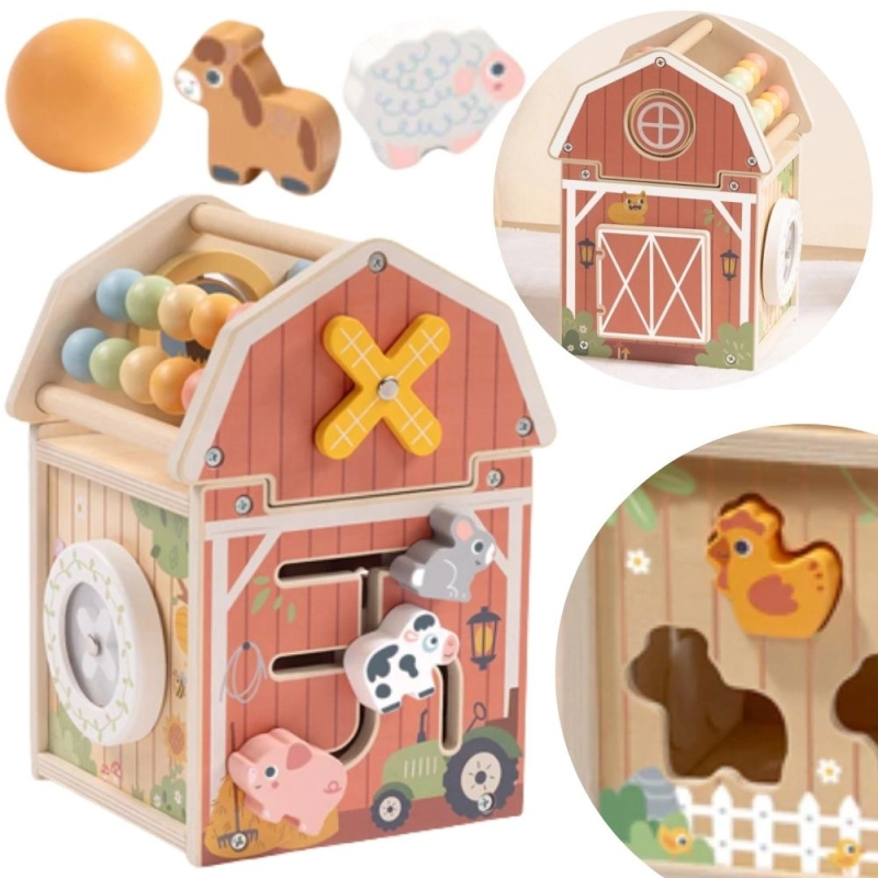 Dřevěná stáj aktivit s počítadlem a sortérem TOOKY TOY