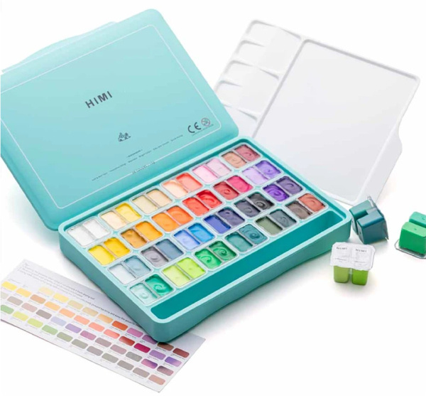 HIMI kvašové barvy - Twin Cup Gouache Set - 48 Colours Himi