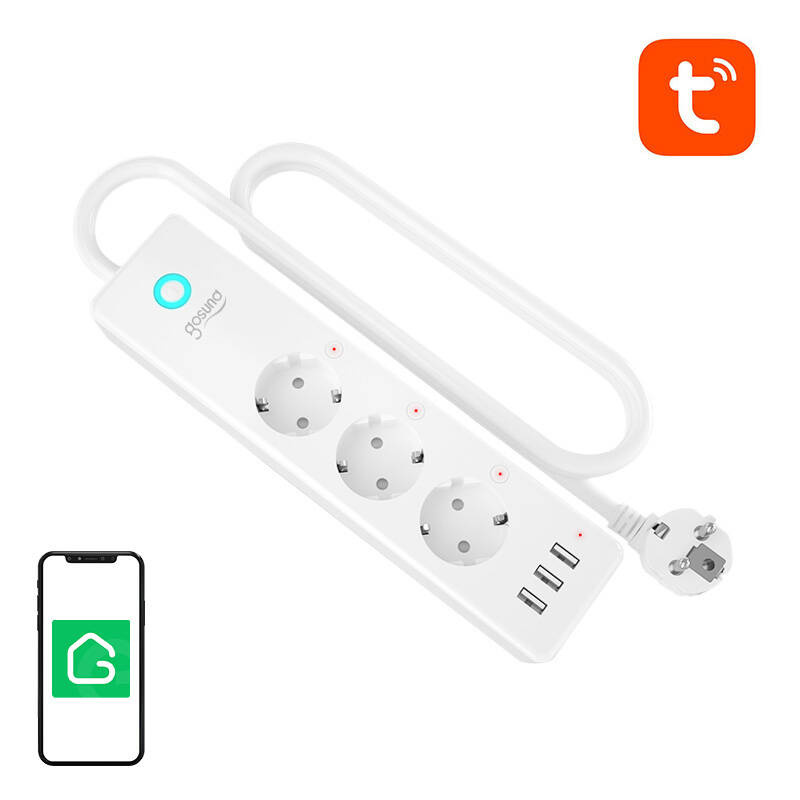 Gosund P1 PLUS chytrý WiFi výkon pásek (3x AC schuko, 3x USB-A) Tuya