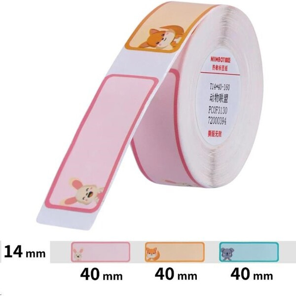 Niimbot štítky T 14x40mm 160ks pro D11, D11-M, D110, D110-H Zvířátka