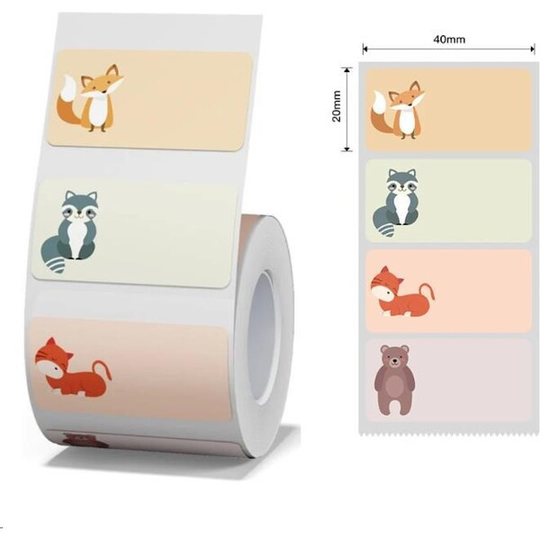 Niimbot štítky T 40x20mm 320ks pro B21, B21S, B3, B1S Zvířecí jmenovka