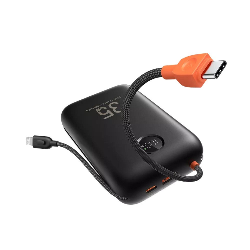 VEGER powerbank 30000 mAh s vestavěnými kabely Typ C / Lightning PD QC3.0 35W K3 (W3018) černá