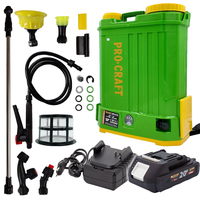 Procraft AS20-12 20V SET - akumulátorový postřikovač  (s 2,0 Ah akumulátorem a nabiječkou)