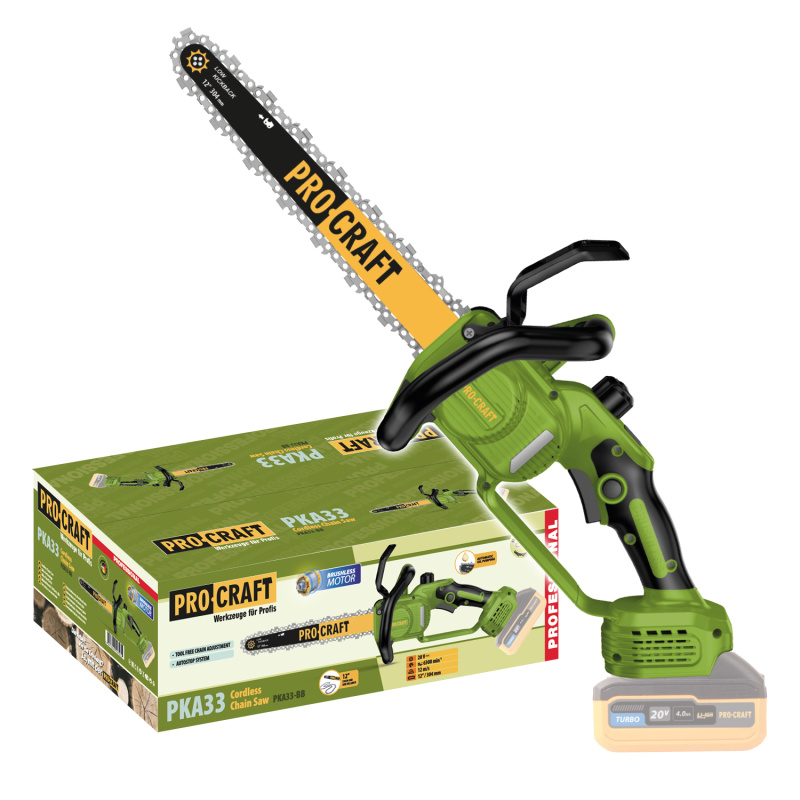 Procraft PKA33 20V - akumulátorová řetězová pila (bez akumulátoru a nabíječky)