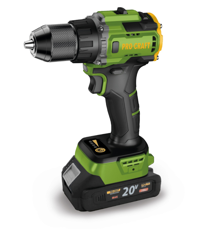 Procraft PA18LiH 20V SET - akumulátorový vrtací šroubovák (s 2,0 Ah akumulátorem a nabíječkou)