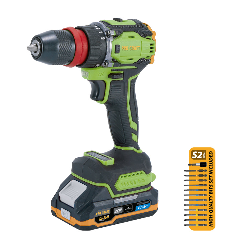 Procraft PA18ProDFR2 20V - akumulátorový šroubovák (s 2,0 Ah akumulátorem a nabíječkou)