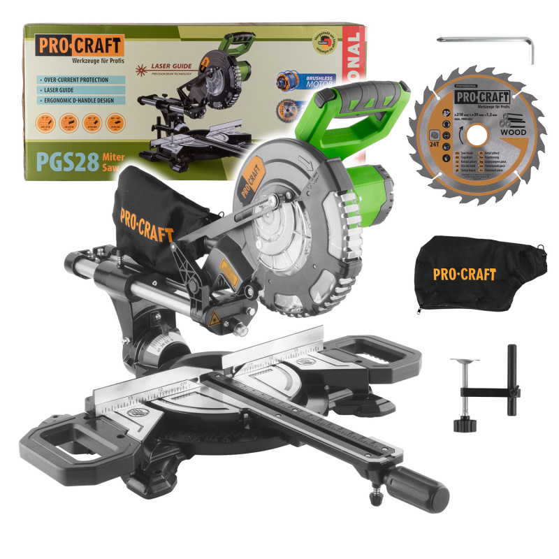 Procraft PGS28bb 20V - akumulátorová pokosová pila s pojezdem (bez akumulátoru a nabíječky)