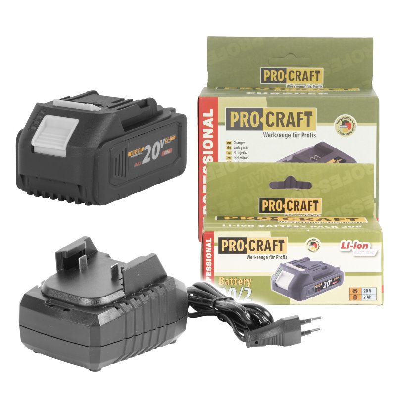 Procraft 20/4 / 20/1 20V SET - akumulátor 4Ah a nabíječka