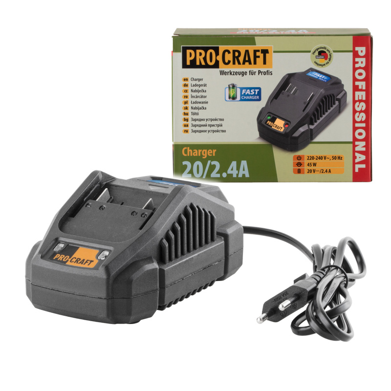 Procraft 20/2.4A - nabíječka pro 20V Li-ion baterie