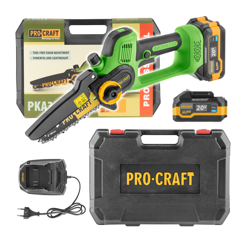 Procraft PKA35 20V SET - akumulátorová ruční pilka (s 4 Ah akumulátorem a nabíječkou)