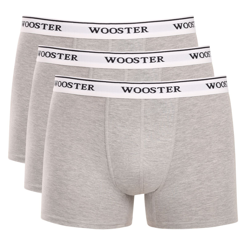 3PACK pánské boxerky Wooster šedé (W-632) M, trenky / trenýrky