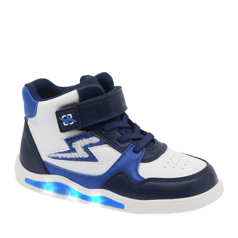 Dětské Barefoot Svítící Kotníkové Tenisky BEPPI CASUAL BOOT INFANTI modro bílé - 25