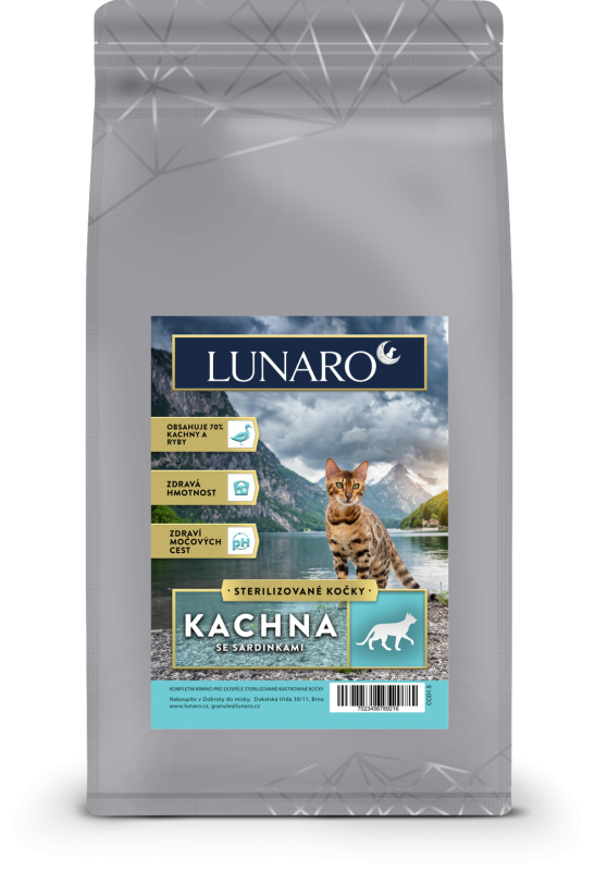 Lunaro Cat Dewater Adult Steril 1,5kg - kachna a ryby