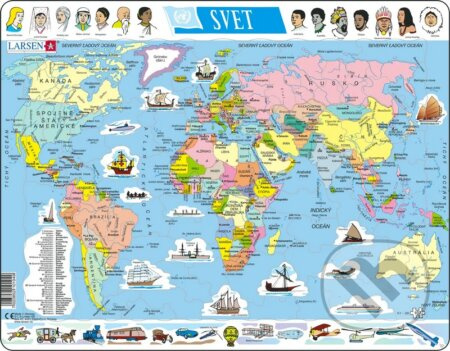 Svet - politická mapa (K1) - puzzle z kategorie Naučné puzzle