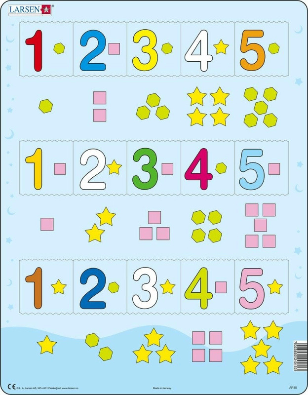 Jaku Trade Čísla 1-5 s grafickými znaky 15 dílků