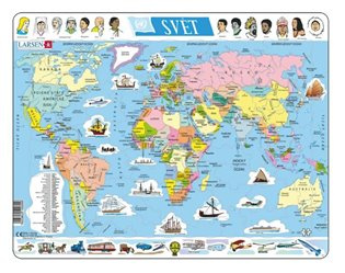 Larsen Vzdělávací puzzle Svět Politická mapa 107 dílků