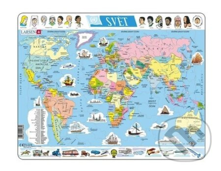 Larsen Vzdělávací puzzle Svět Politická mapa 107 dílků