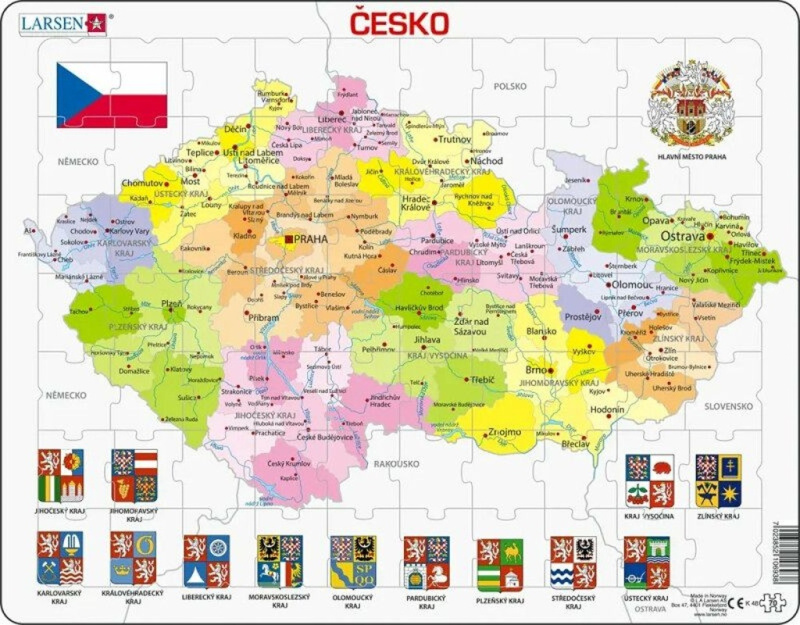 Larsen Vzdělávací puzzle Česká republika Kraje