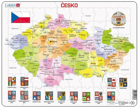 Larsen Vzdělávací puzzle Česká republika Kraje