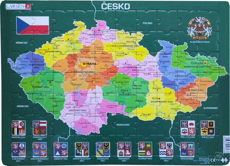 Larsen Vzdělávací puzzle Česká republika Kraje