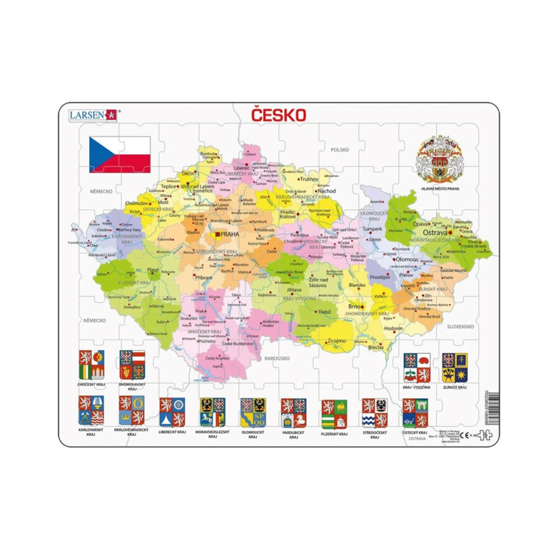 Larsen Vzdělávací puzzle Česká republika Kraje