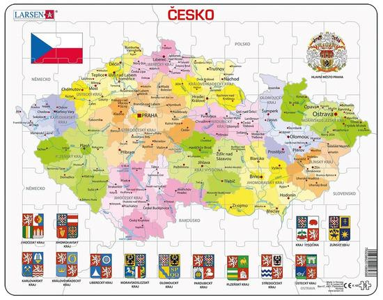 Larsen Vzdělávací puzzle Česká republika Kraje