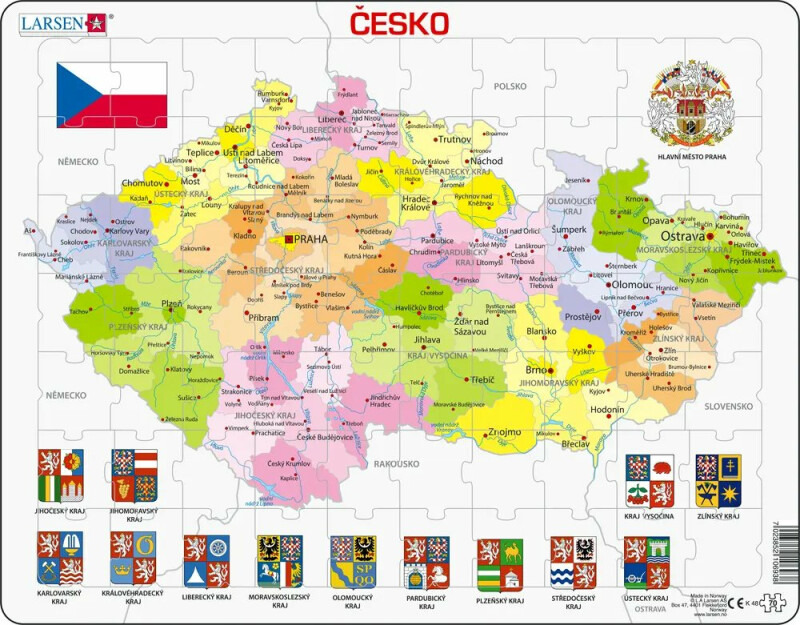 Larsen Vzdělávací puzzle Česká republika Kraje