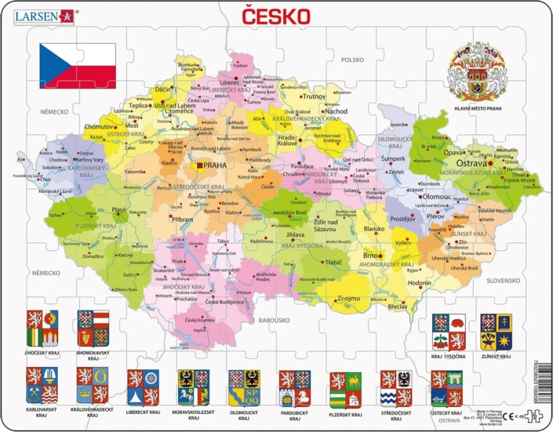 Larsen Vzdělávací puzzle Česká republika Kraje