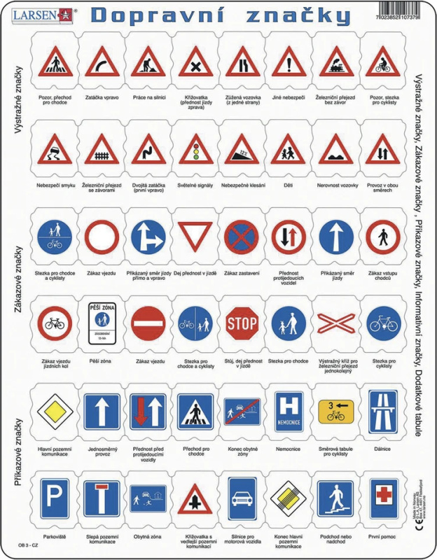 Puzzle Dopravní značky 48 dílků