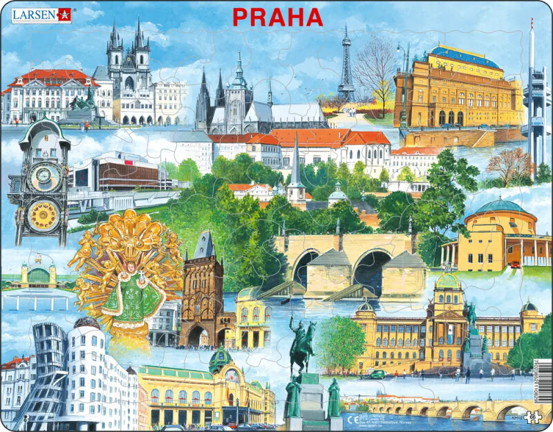 Larsen Vzdělávací puzzle Praha Památky 66 dílků