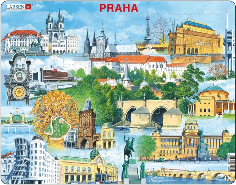 Larsen Vzdělávací puzzle Praha Památky 66 dílků