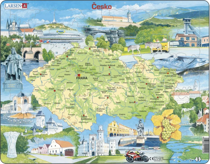 Larsen Vzdělávací puzzle Česká republika Památky 78 dílků