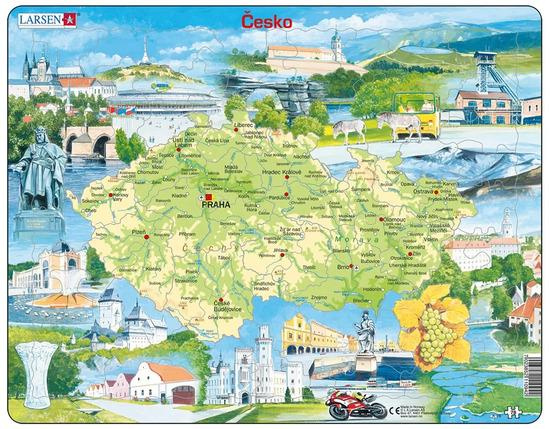 Larsen Vzdělávací puzzle Česká republika Památky 78 dílků