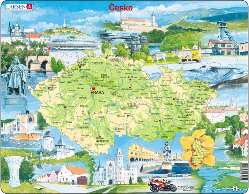 Larsen Vzdělávací puzzle Česká republika Památky 78 dílků