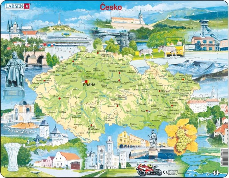 Larsen Vzdělávací puzzle Česká republika Památky 78 dílků