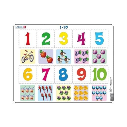1-10 Obrázky a číslice AR3 - puzzle z kategorie Naučné puzzle