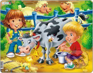 Deti na farme: Dojenie kravičky (BM5) - puzzle z kategorie Naučné puzzle