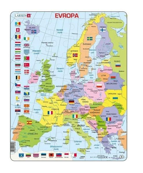 Puzzle MAXI - Mapa Evropy (na šířku)