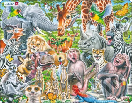 Veselé africké zvieratá - selfie CZ3 - puzzle z kategorie Naučné puzzle