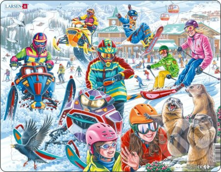 Svište, rýchle snežné skútre a lietajúci snowboardista (PG8) - puzzle z kategorie Naučné puzzle