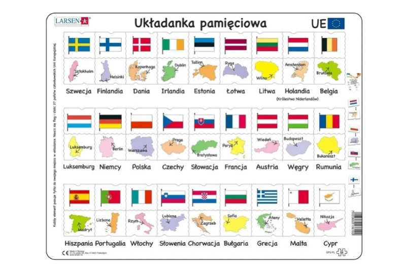 Larsen Unia Europa – vlajky Evropy vzdělávací puzzle