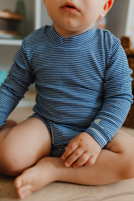Merino body modrý proužek SAFA Velikost: 62/68