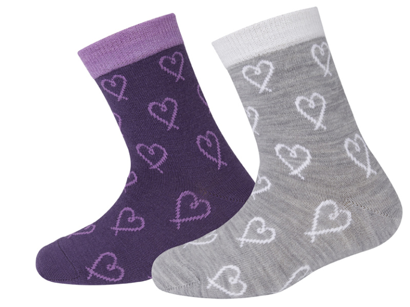 Dva páry merino ponožek se srdíčkem SAFA Velikost: 27-30