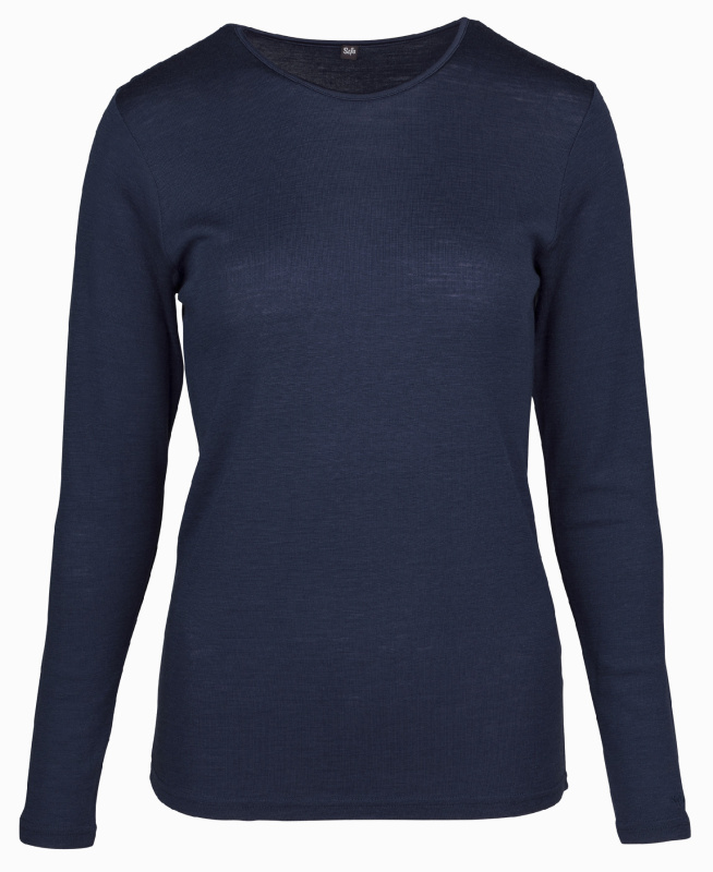 Merino triko dámské dlouhý rukáv modré ELLEN SAFA Velikost: XL