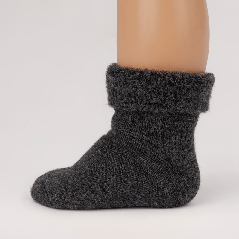 Merino ponožky pro miminko šedé FLUFFY od značky SAFA Velikost: 74/80
