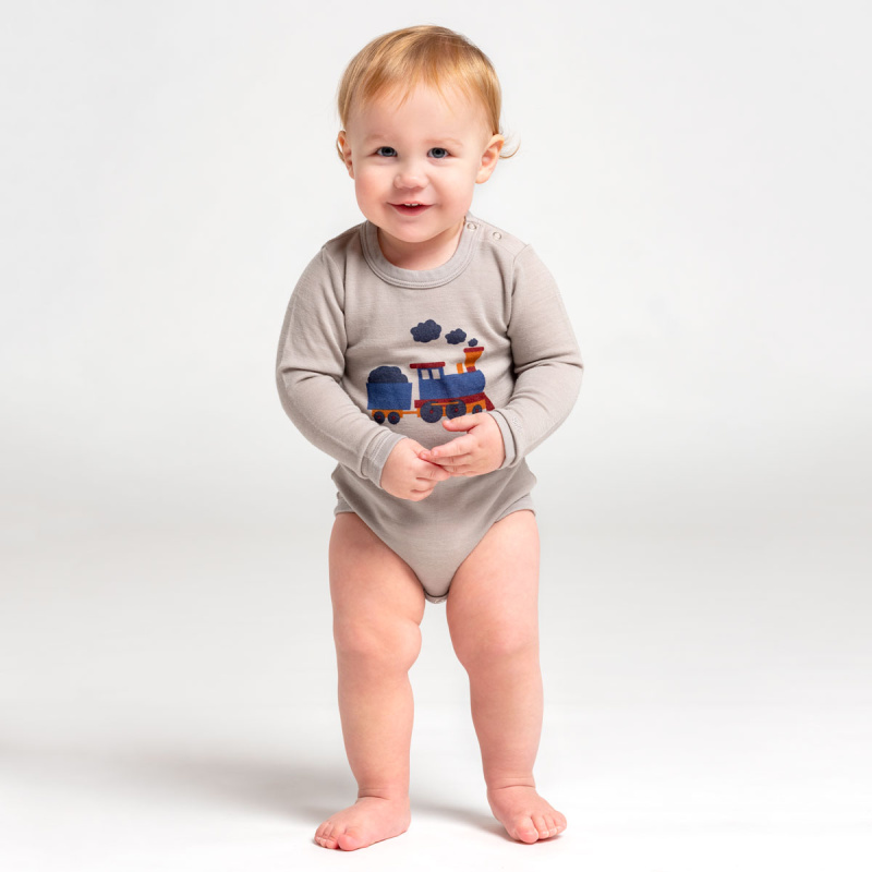 Body merino bambus s vláčkem dlouhý rukáv SAFA Velikost: 74/80