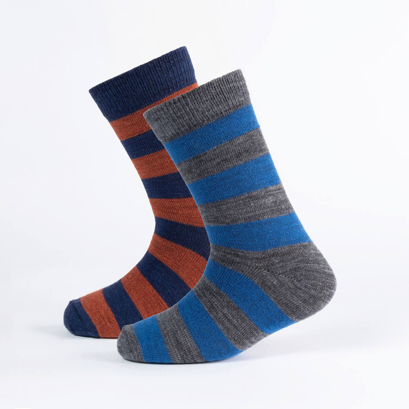 2 páry merino ponožek oranžové STRIPESY SAFA Velikost: 31-35